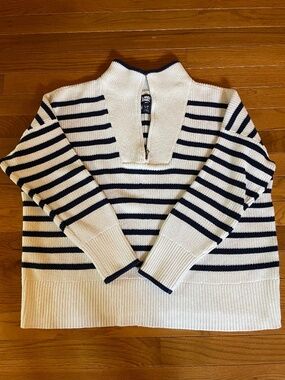 100% Cotton Lands’ End Quarter Zip Drifter Sweater